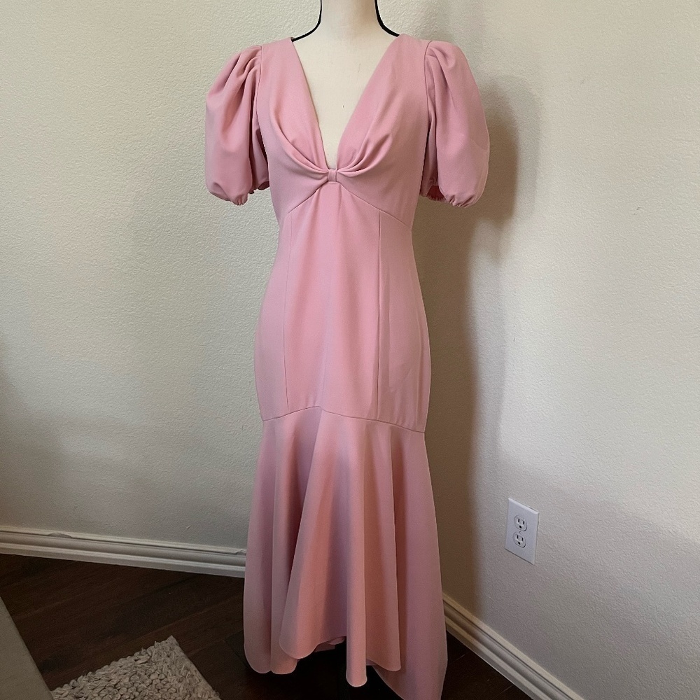 NWT SACHIN + BABI | Pink Layla Midi Dress w Puff Sleeve and Mermaid Hem | Size 4 - Picture 4 of 16